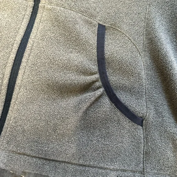The North Face Grey Hooded Fleece with Bright Blue Logo - Picture 4 of 6
